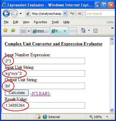 Conversion Example Screenshot